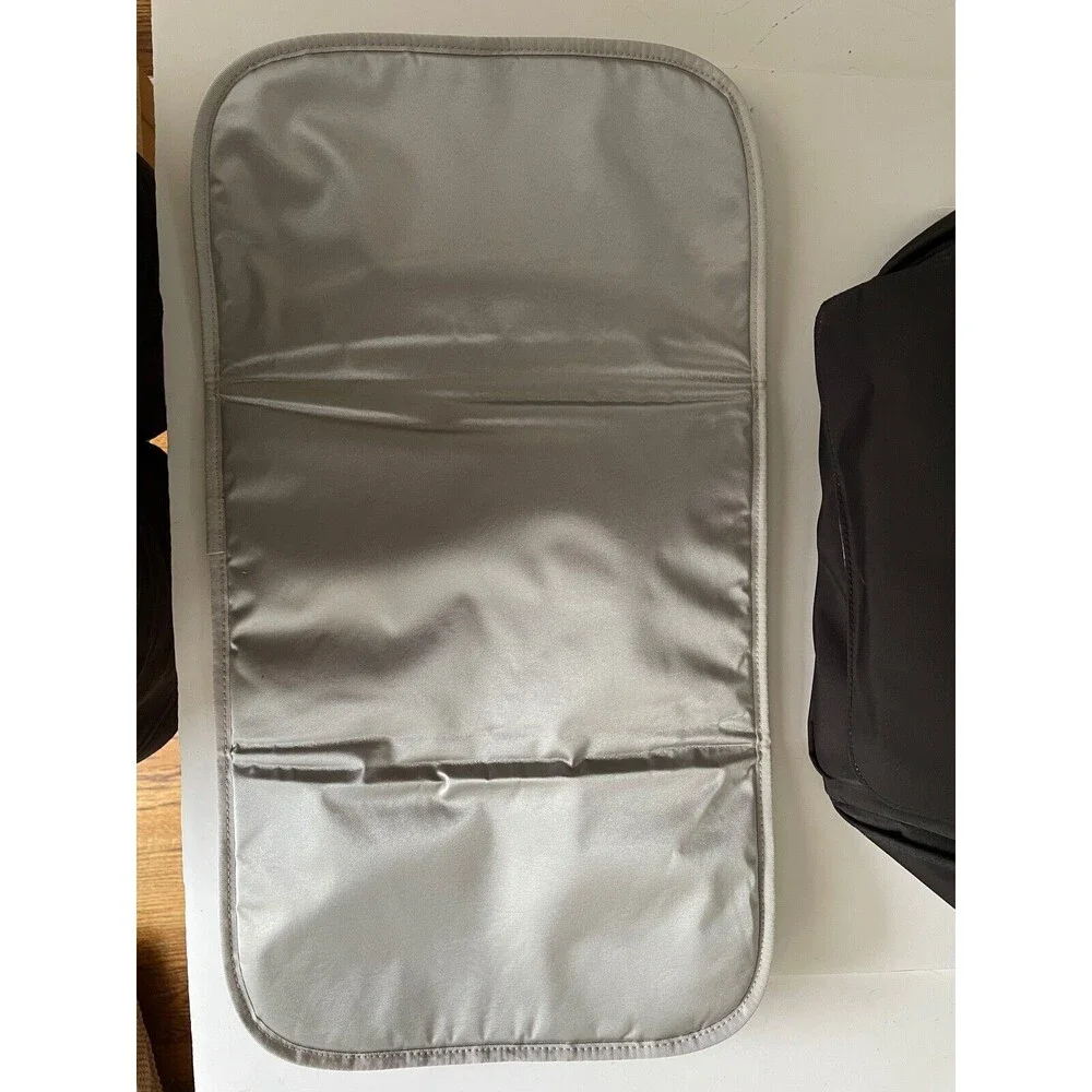JuJuBe Black & Silver Diaper Bag Backpack with Changing Pad 11